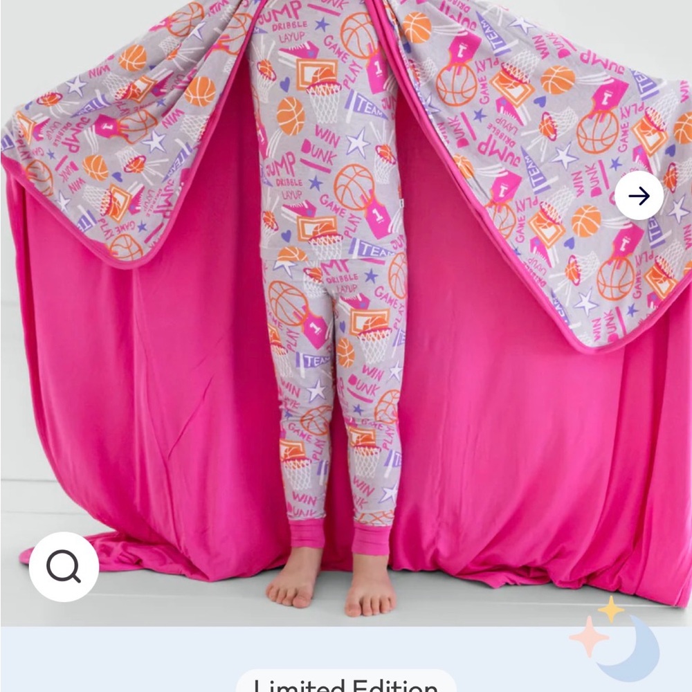 Little Sleepies Slam Dunk Print Cloud Blanket - Pink and Purple